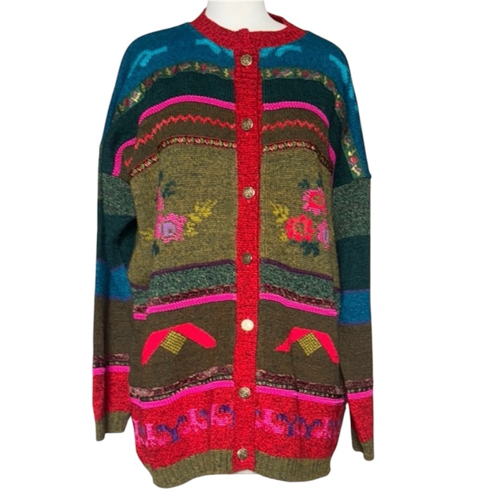 Vintage Colorful Women's Sweater by Bleu Blanc Rouge